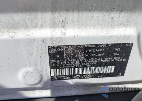 2021 Toyota Rav4 Le из США, поврежденный, VIN 2T3F1RFV3MW239218